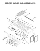 Cooktop, burner, and griddle parts