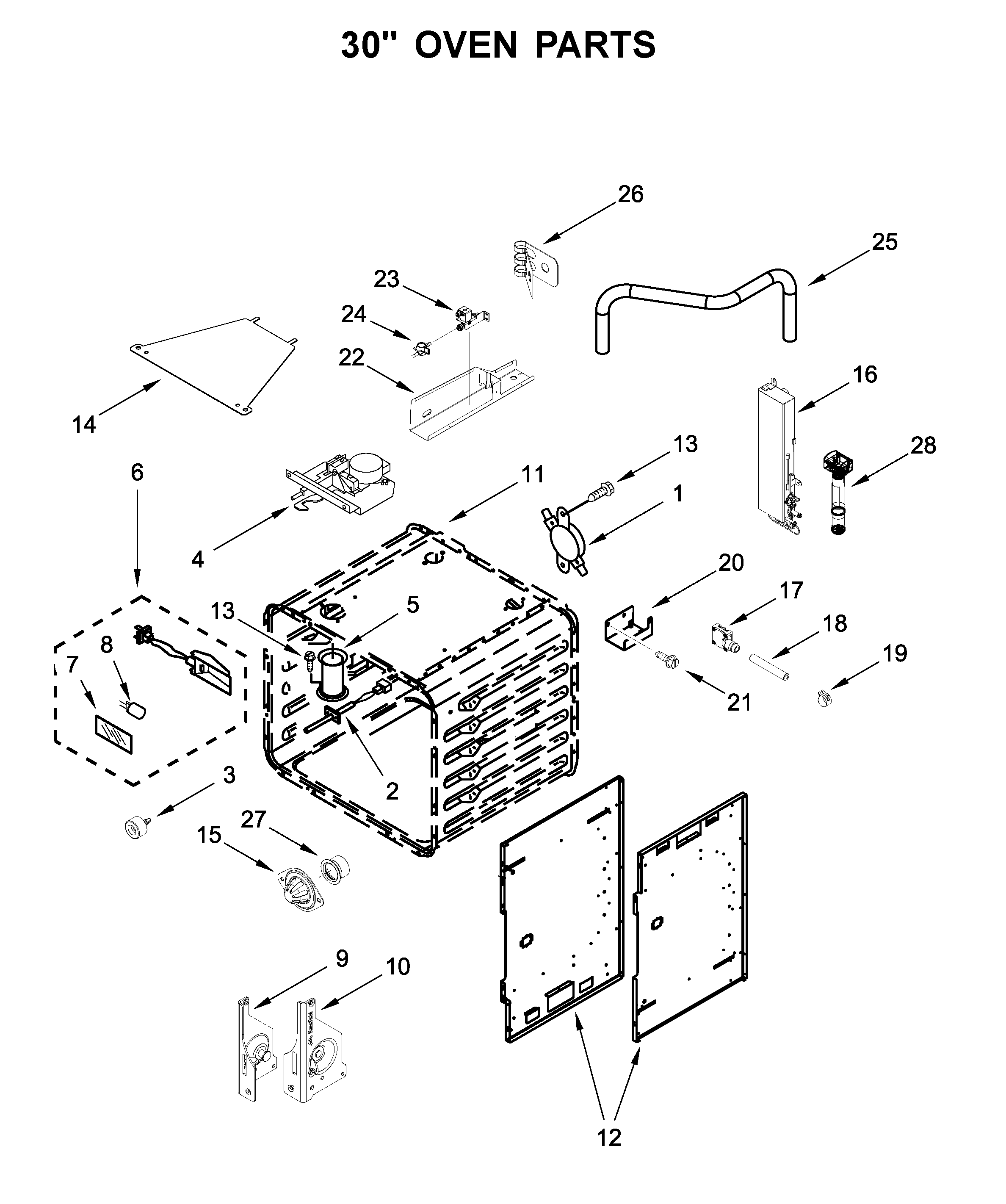 30" OVEN PARTS