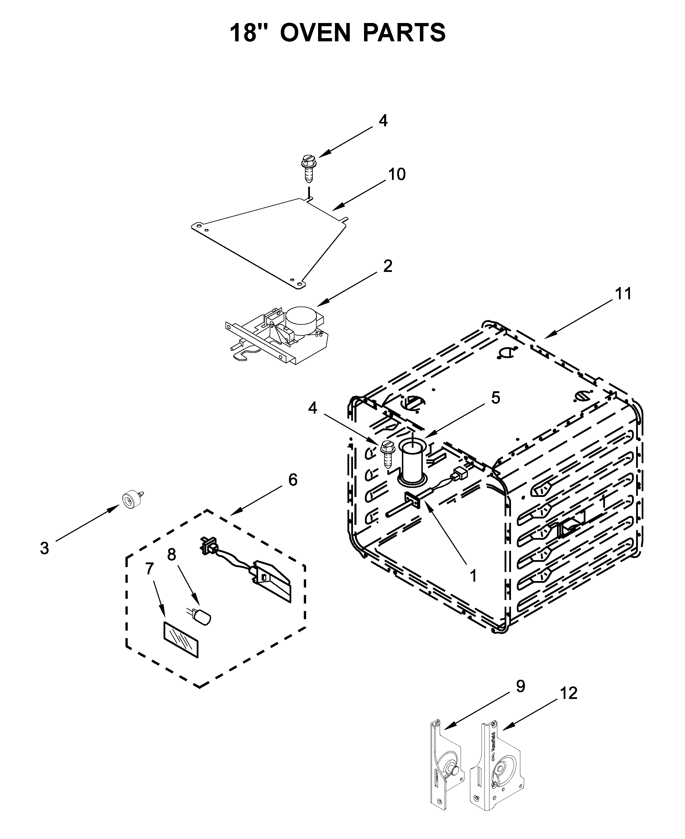 18" OVEN PARTS