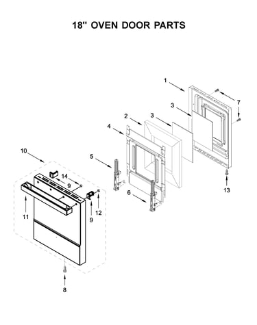18" oven door parts