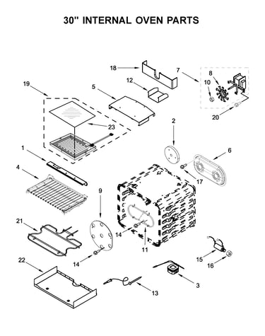 30" internal oven parts