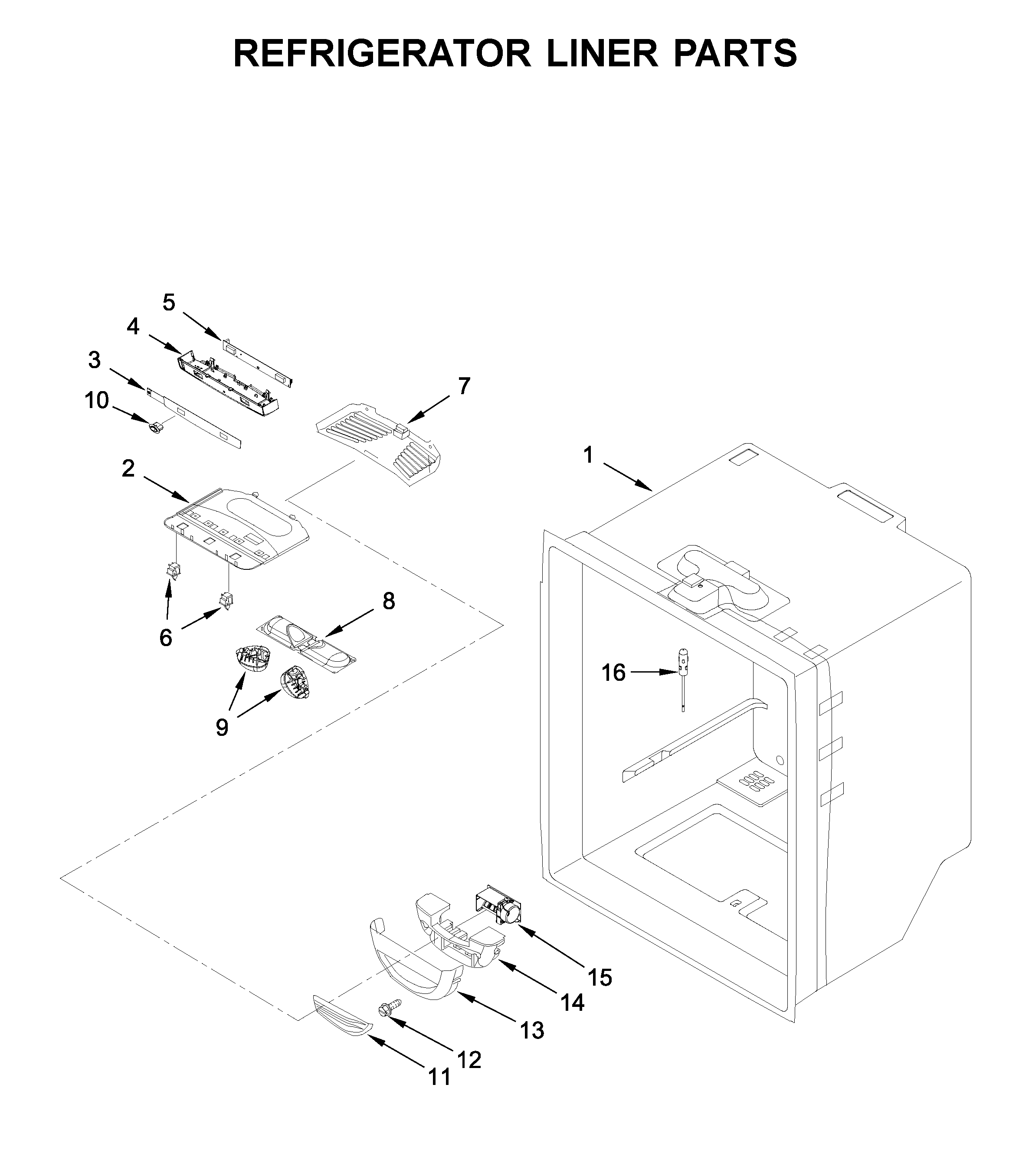Refrigerator liner parts