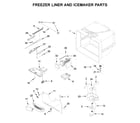 Maytag MFF2558FEZ04 freezer liner and icemaker parts diagram