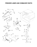 Freezer liner and icemaker parts