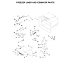 Whirlpool WRF535SWHZ02 freezer liner and icemaker parts diagram
