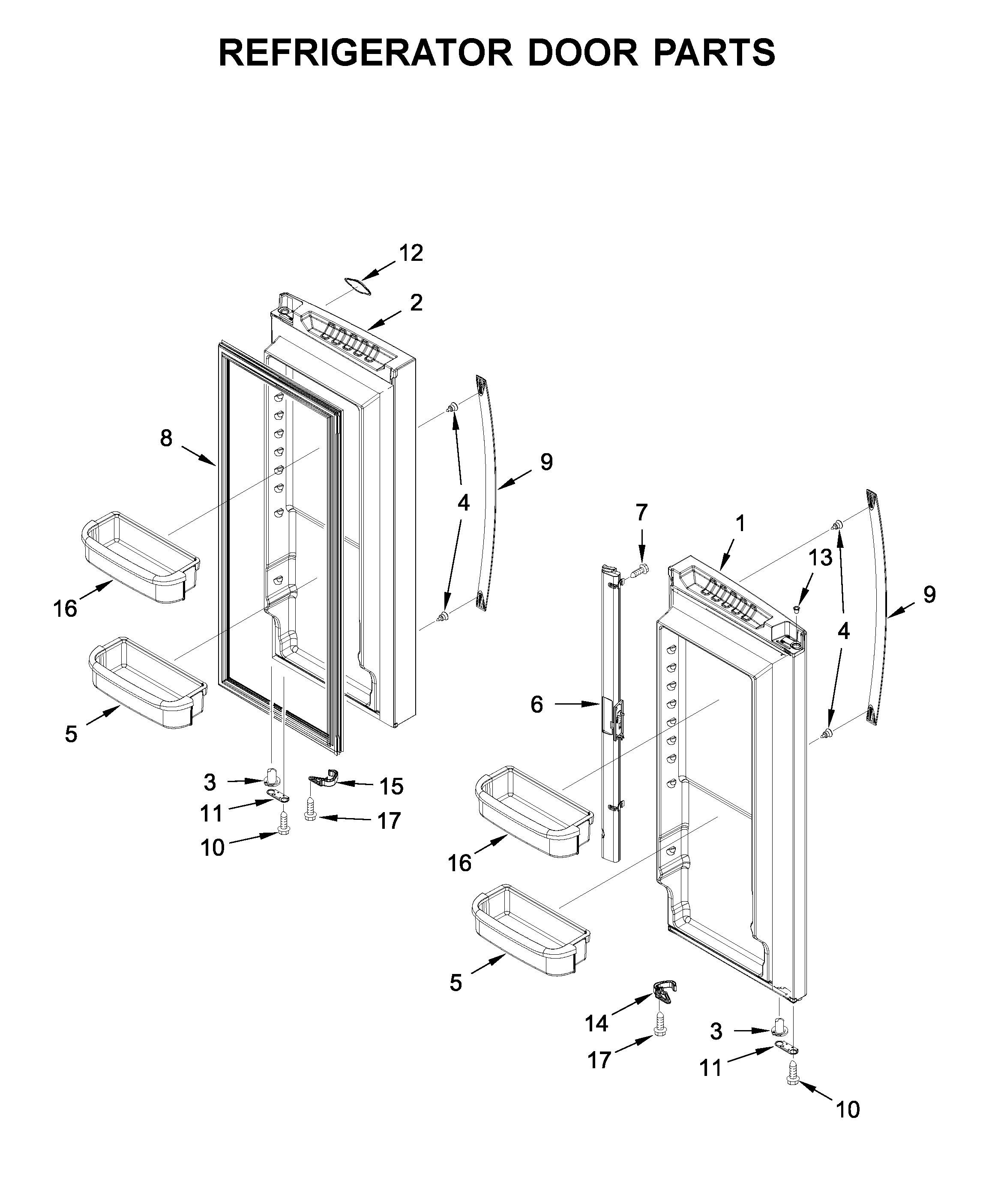 Refrigerator door parts