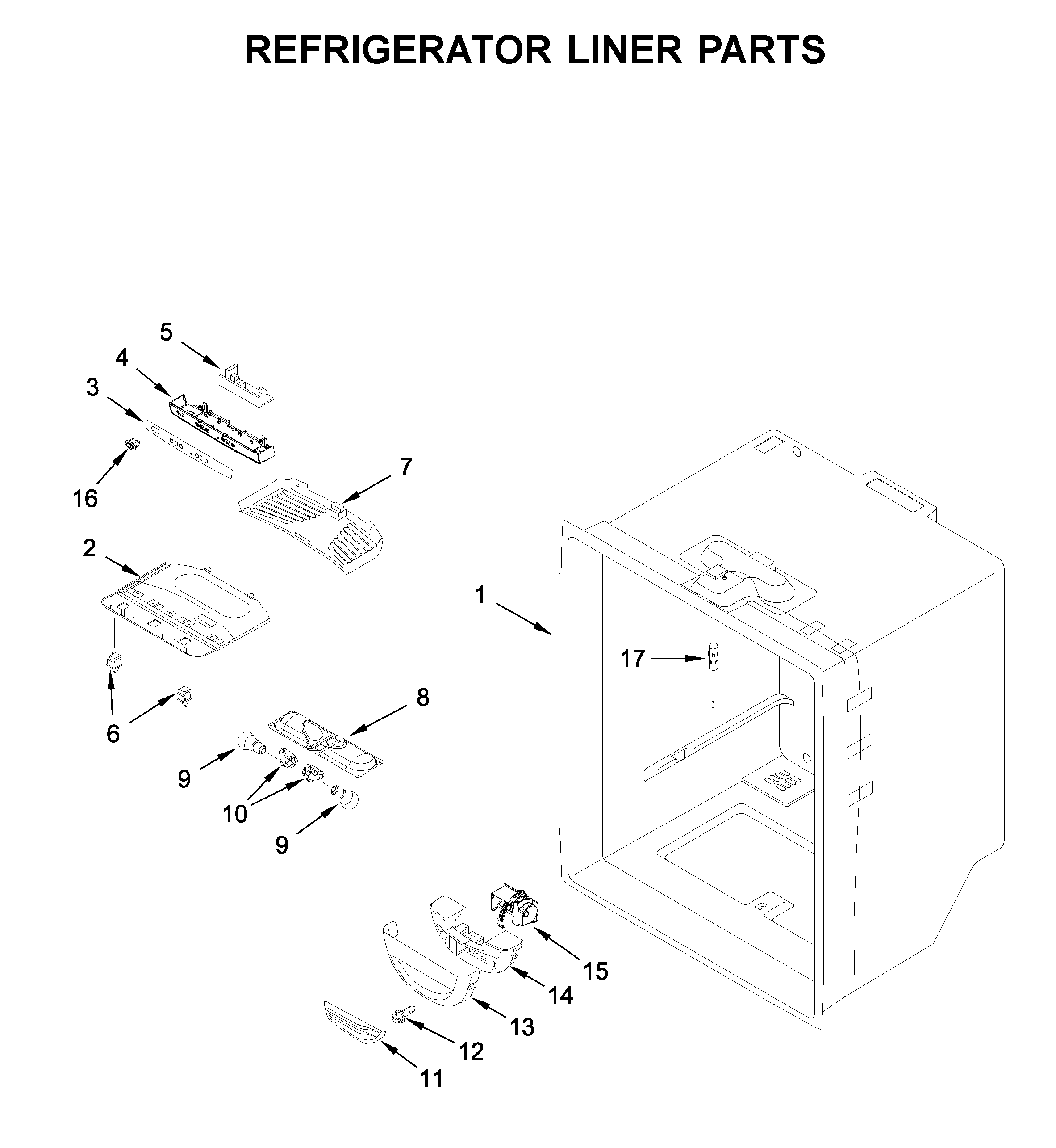 Refrigerator liner parts