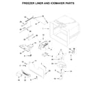 Whirlpool WRF535SMHZ03 freezer liner and icemaker parts diagram