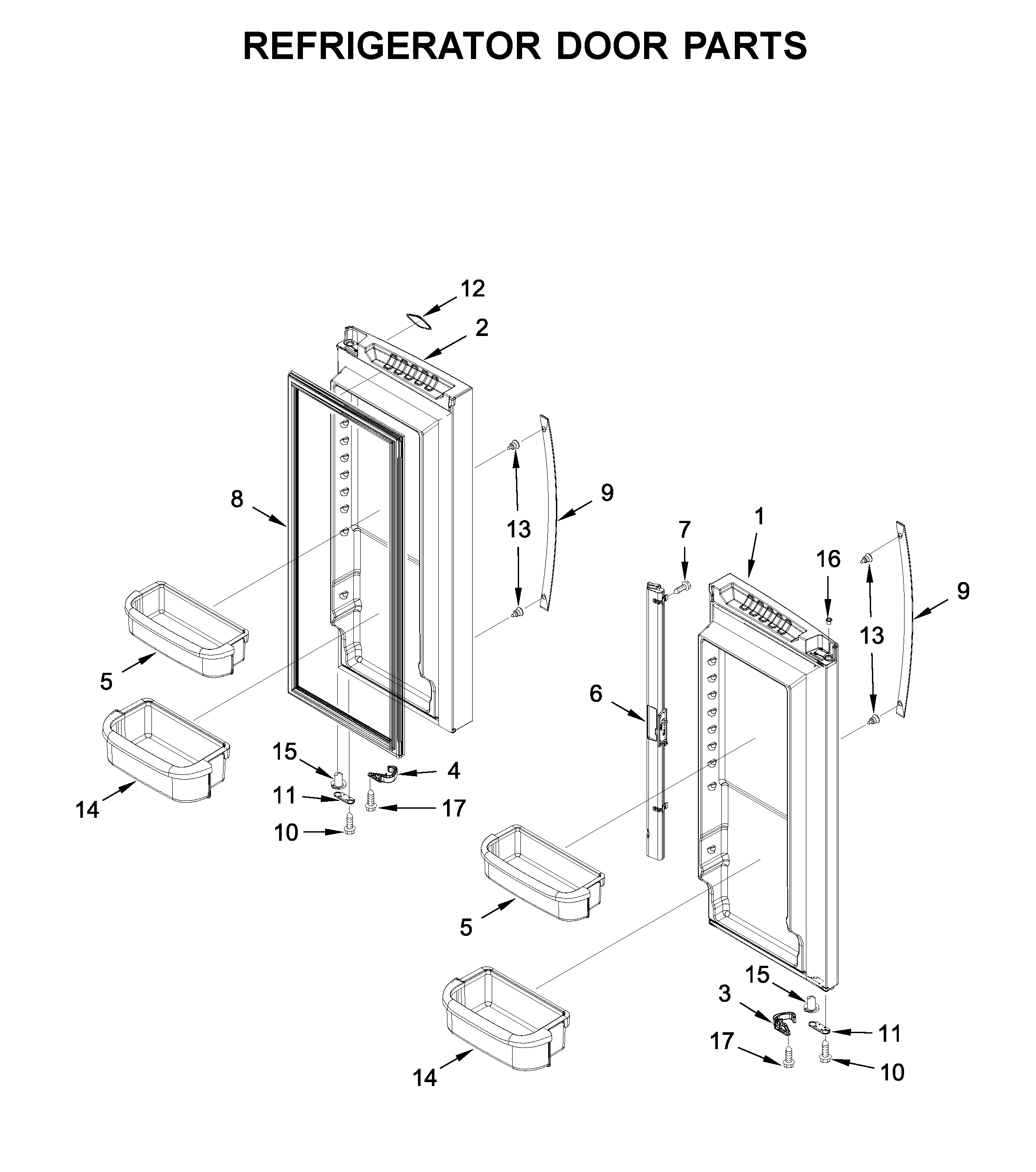 Refrigerator door parts