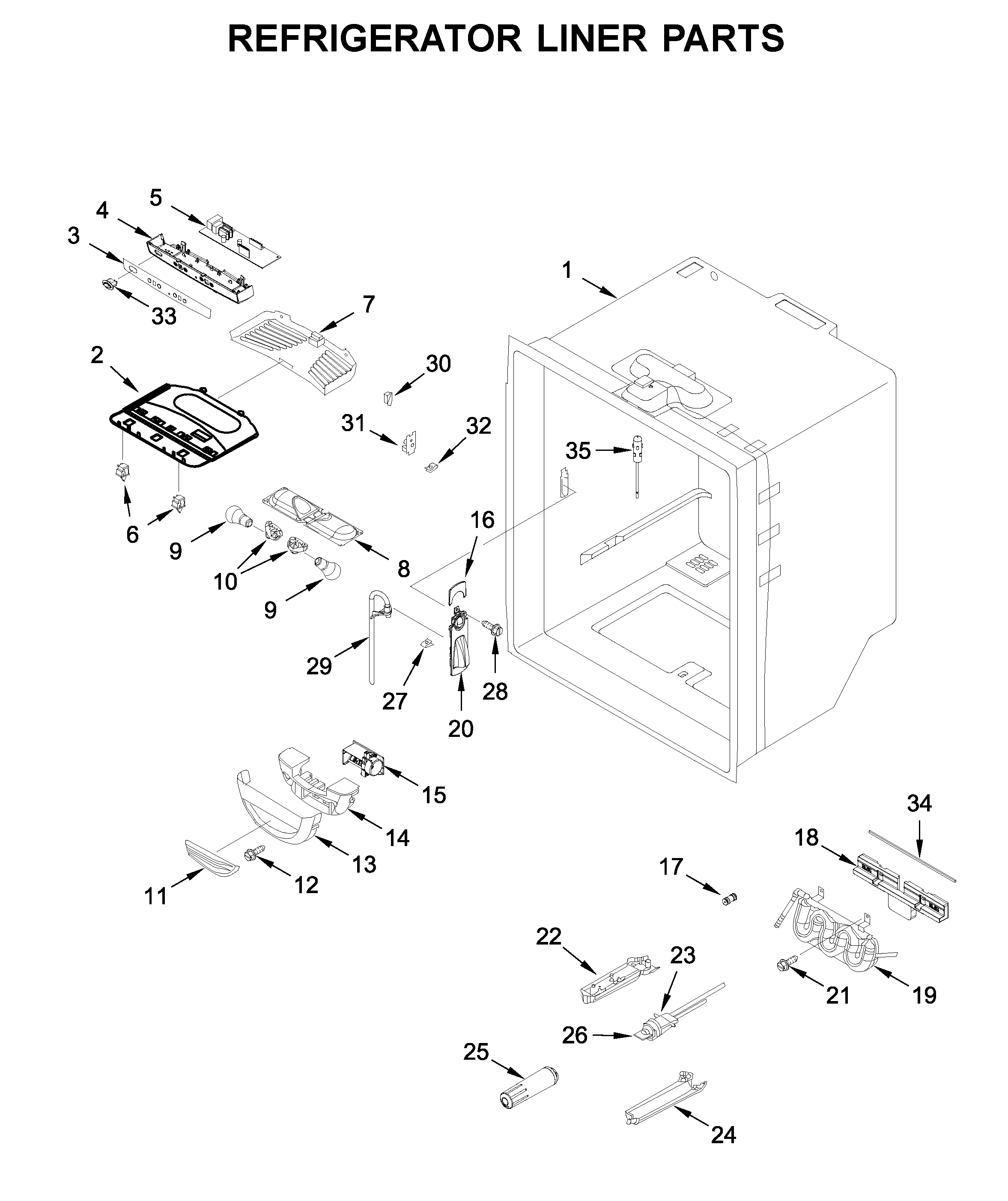 Refrigerator liner parts