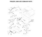 Whirlpool WRFA35SWHZ03 freezer liner and icemaker parts diagram
