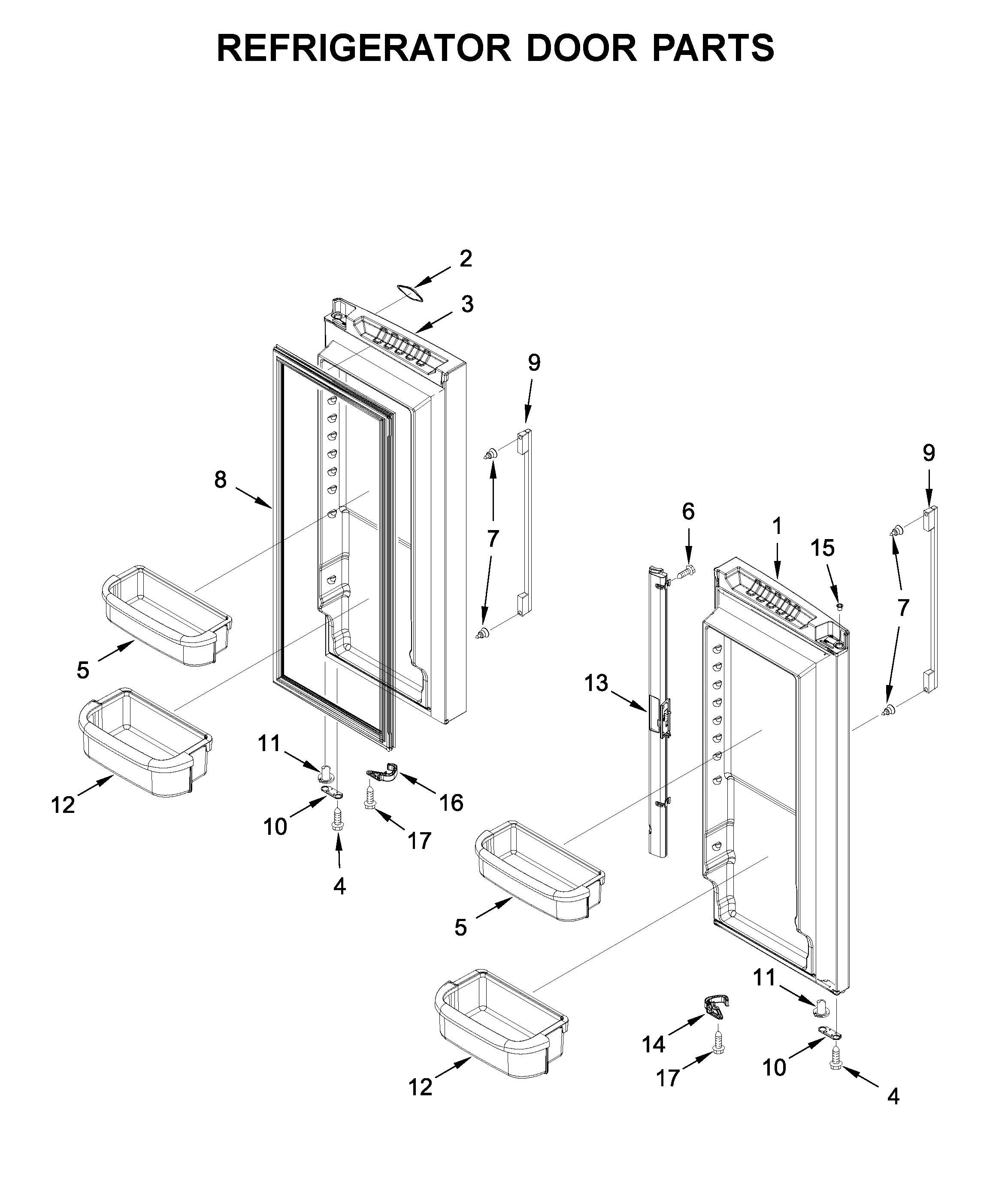 Refrigerator door parts
