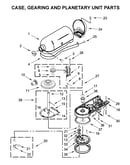 Case, gearing and planetary unit parts
