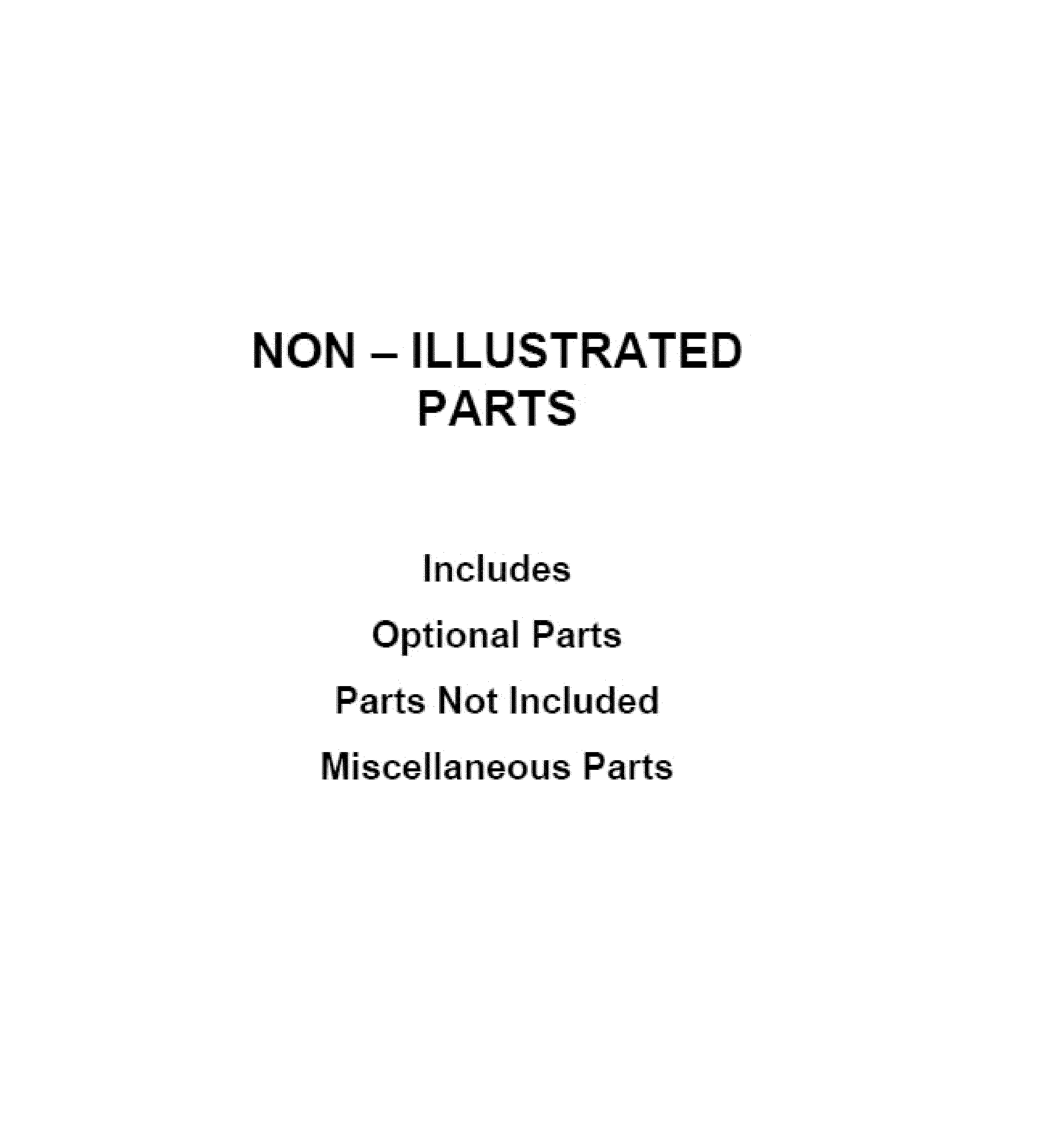 OPTIONAL PARTS (NOT INCLUDED)