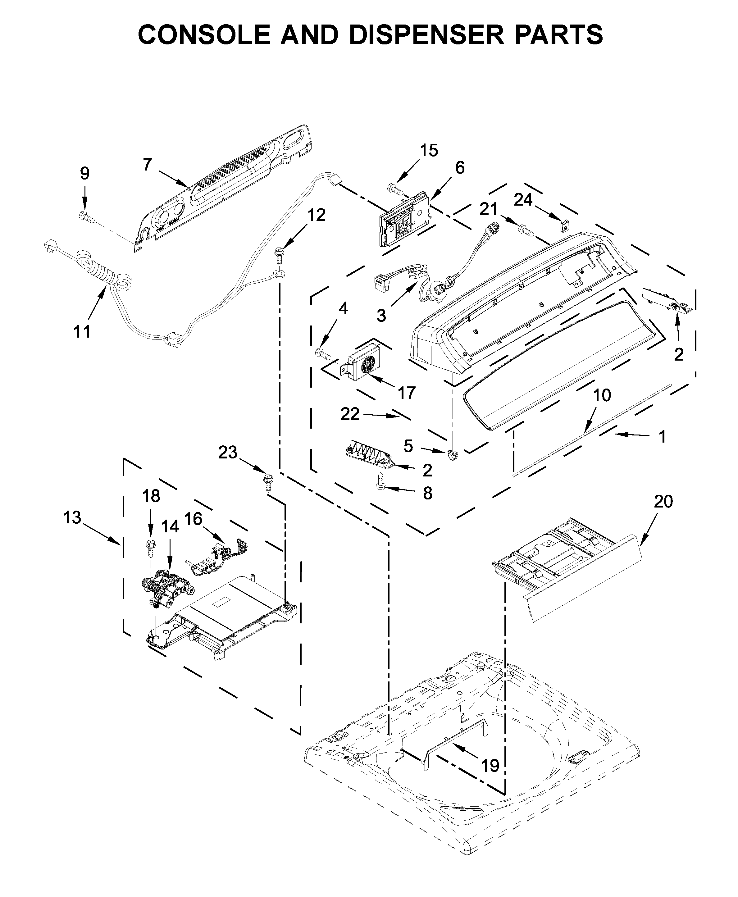 Console and dispenser parts