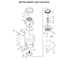 Whirlpool WTW8500DW6 motor, basket and tub parts diagram
