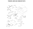 Whirlpool WRF535SMHW02 freezer liner and icemaker parts diagram