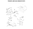 KitchenAid KRFF305EBS02 freezer liner and icemaker parts diagram