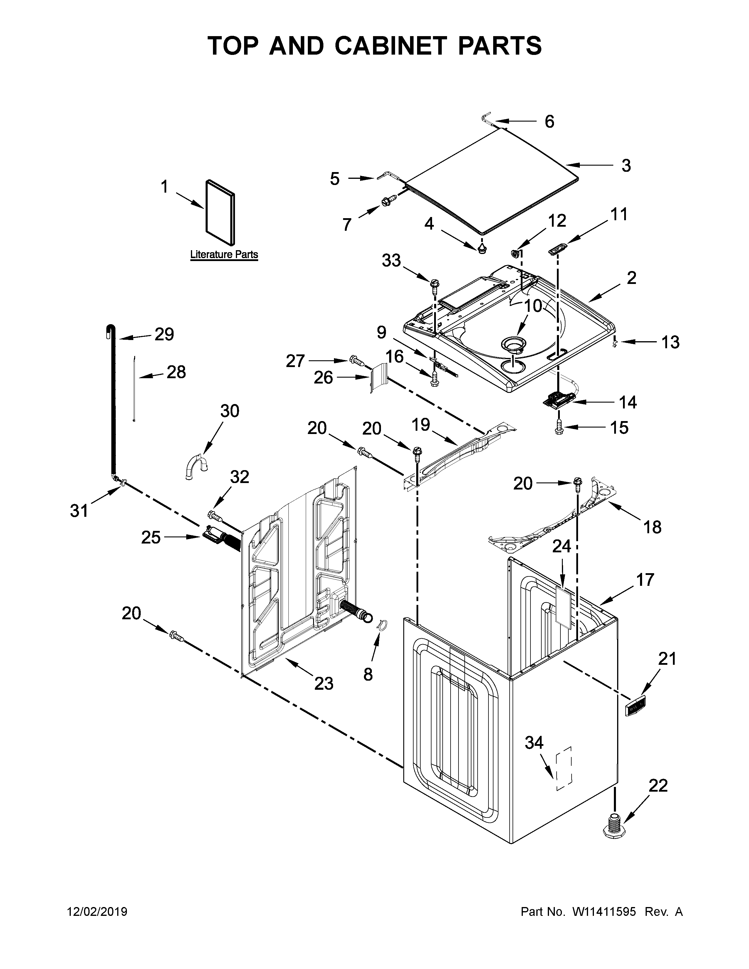 TOP AND CABINET PARTS