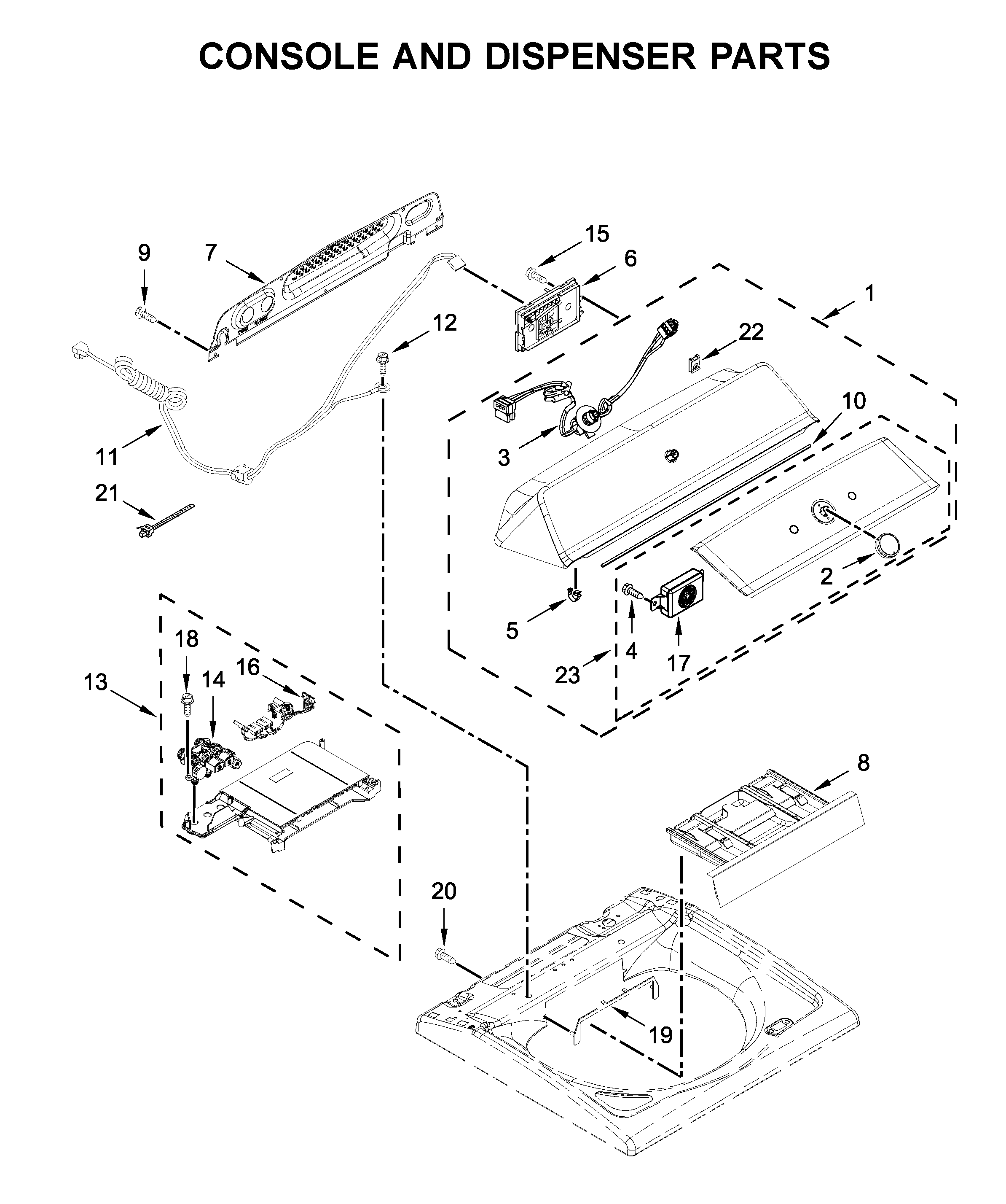 CONSOLE AND DISPENSER PARTS