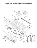 Cooktop, burner and grate parts