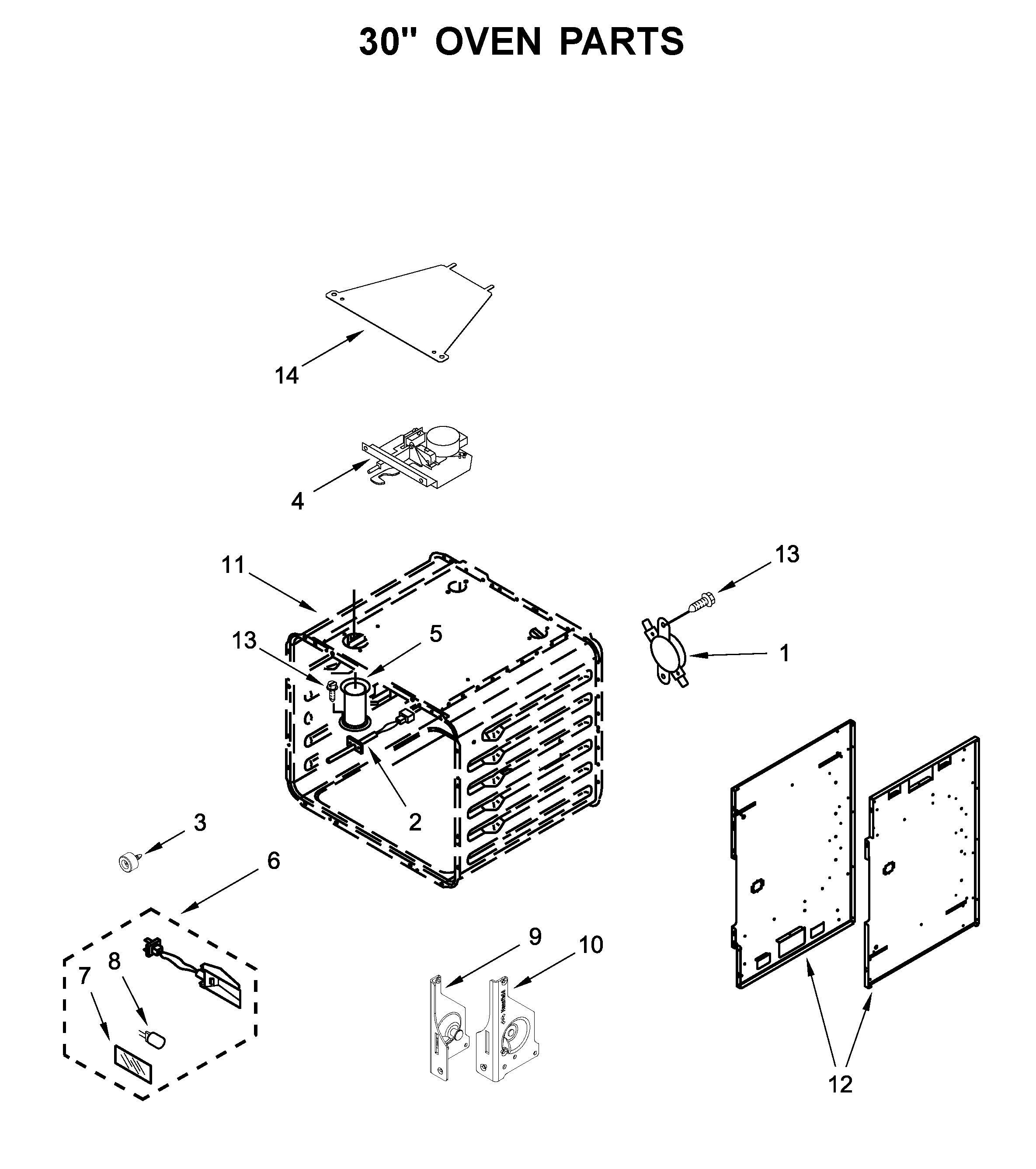 30" OVEN PARTS