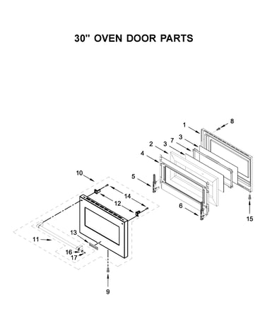 30" oven door parts