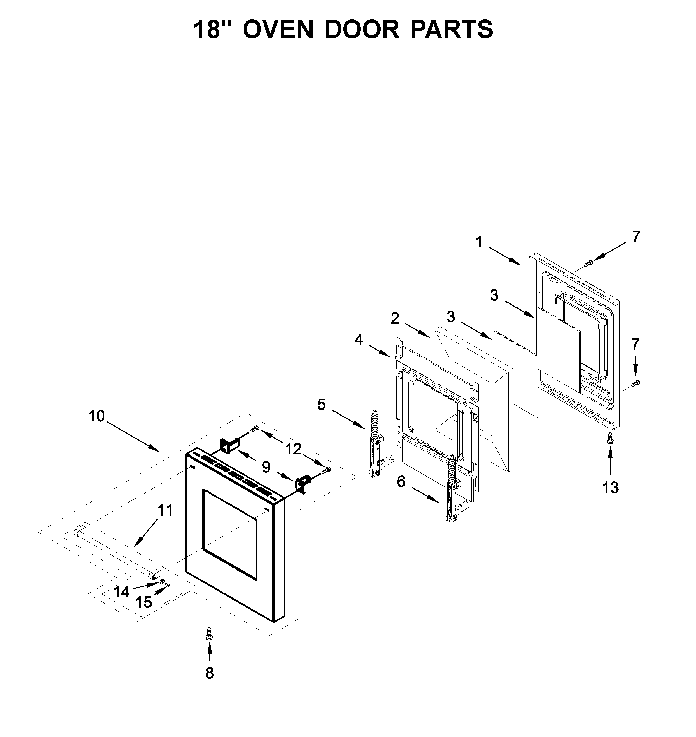 18" OVEN DOOR PARTS