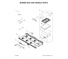 KitchenAid KFDC558JAV00 burner box and griddle parts diagram