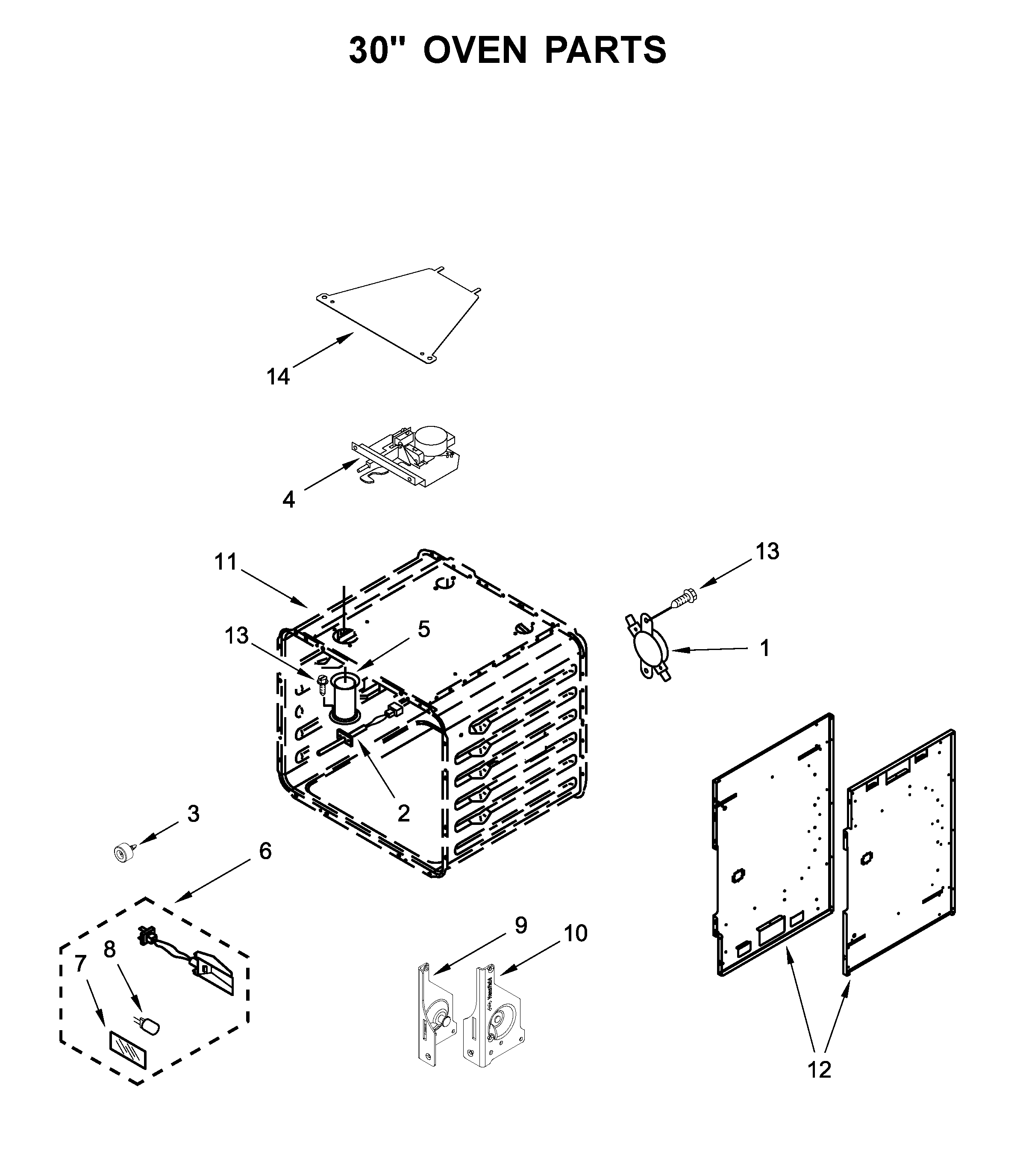 30" oven parts