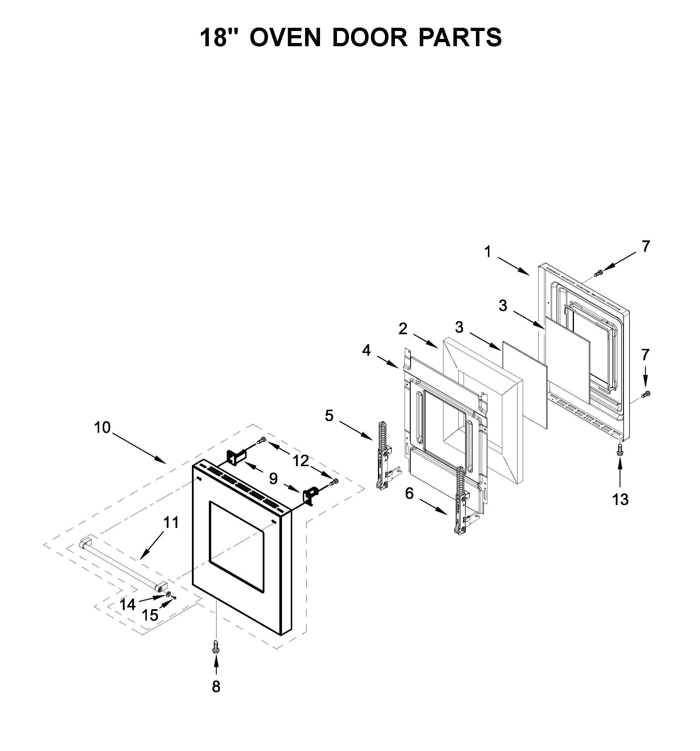 18" oven door parts