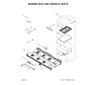 KitchenAid KFDC558JIB00 burner box and griddle parts diagram