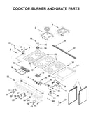 Cooktop, burner and grate parts