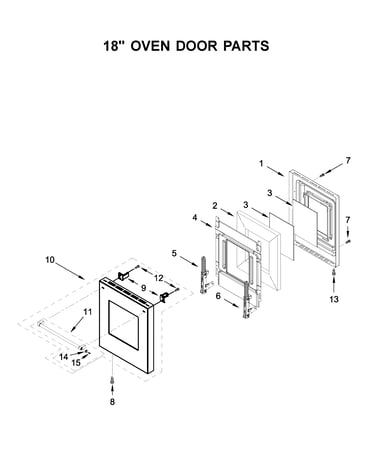 18" oven door parts