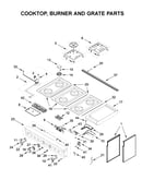 Cooktop, burner and grate parts
