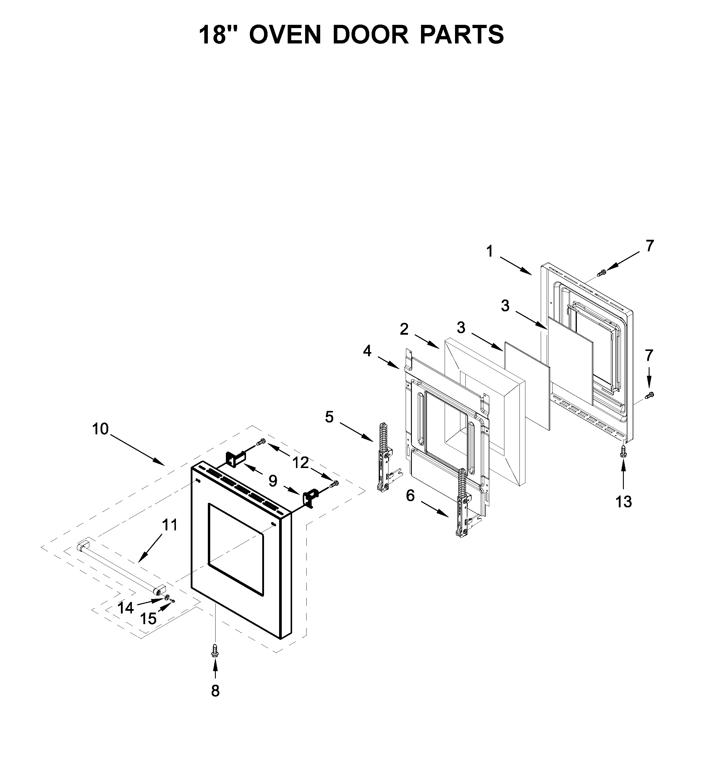 18" oven door parts