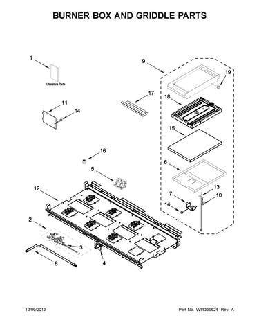 Burner box and griddle parts