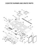 Cooktop, burner and grate parts