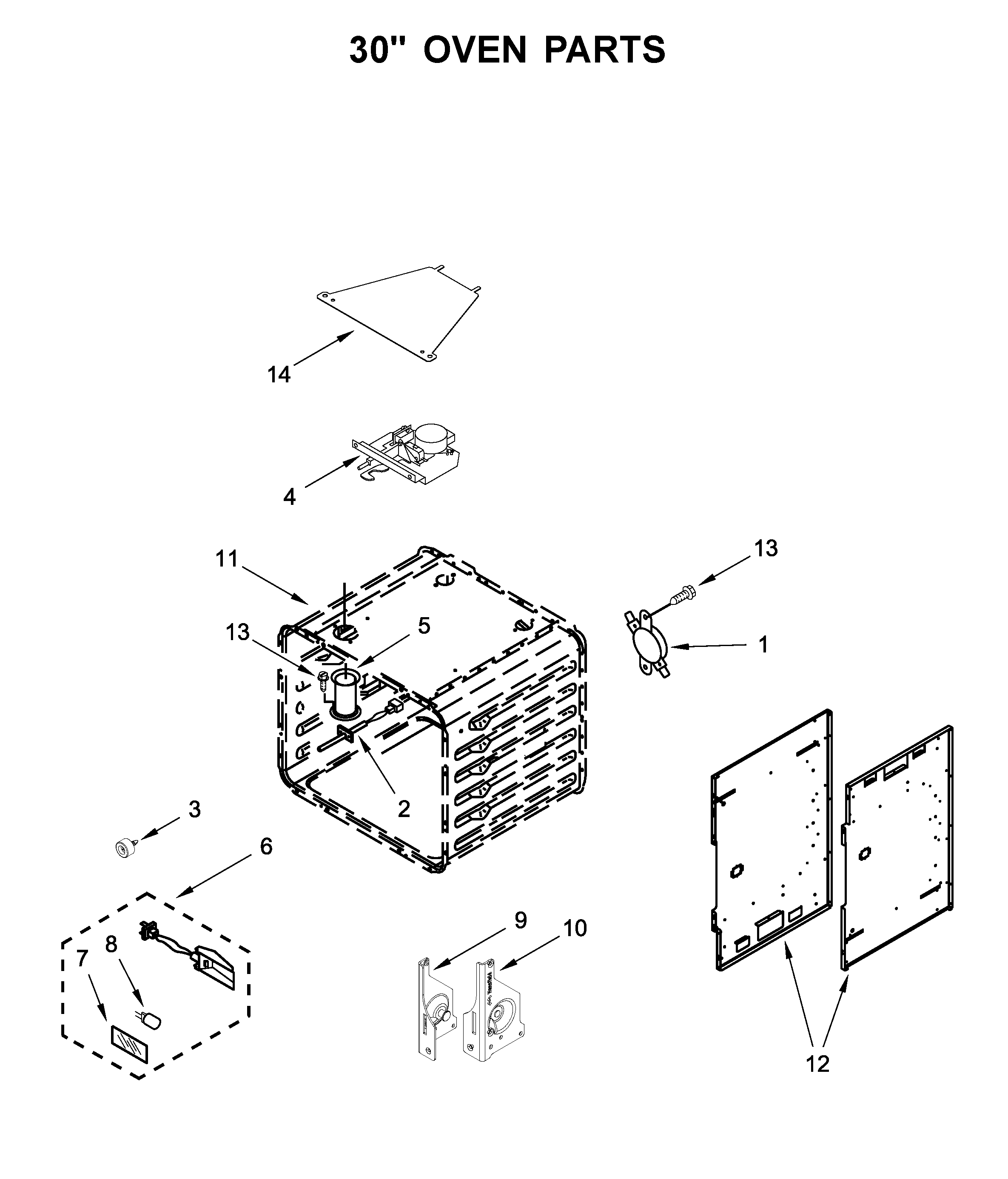 30" oven parts