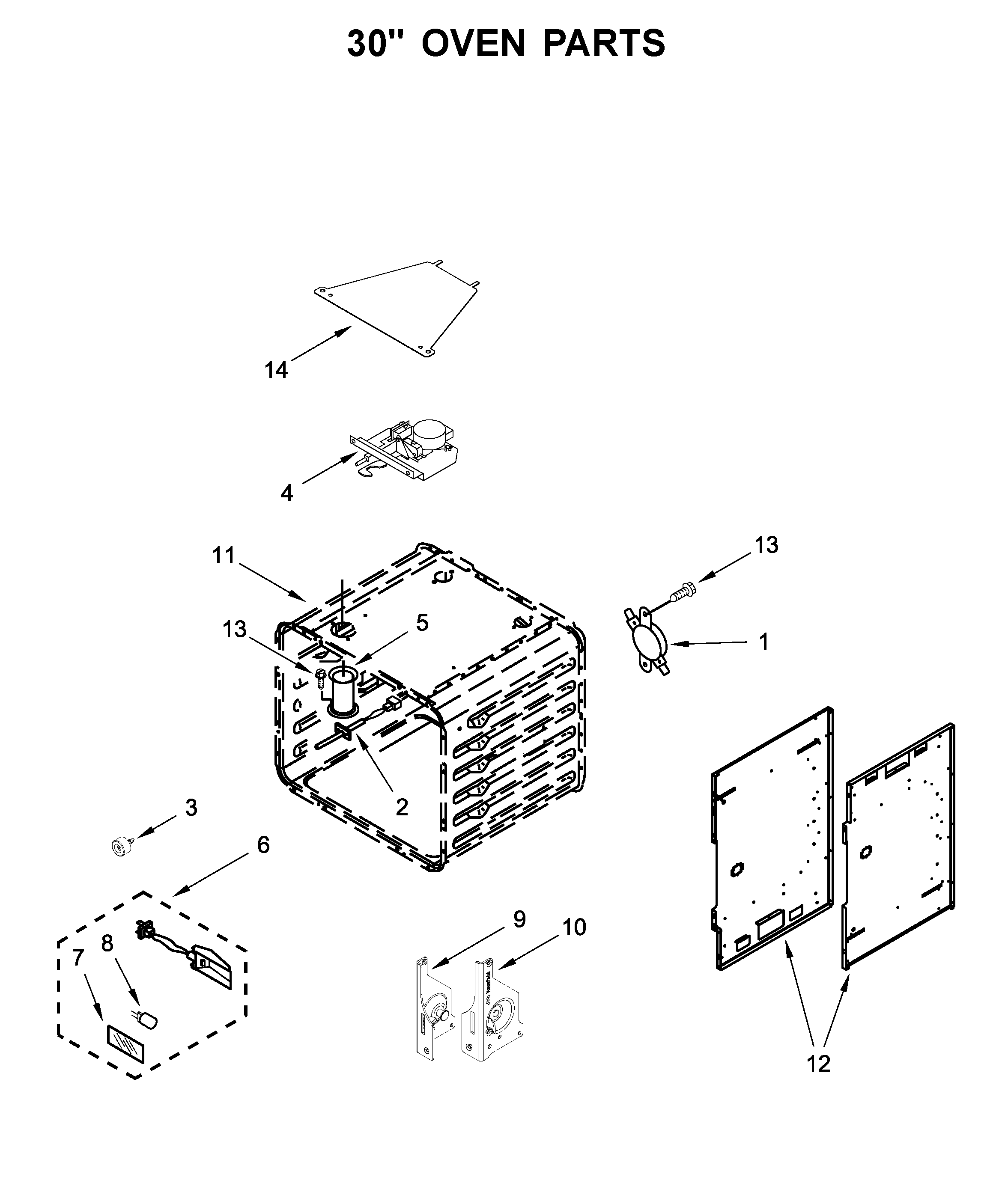 30" OVEN PARTS