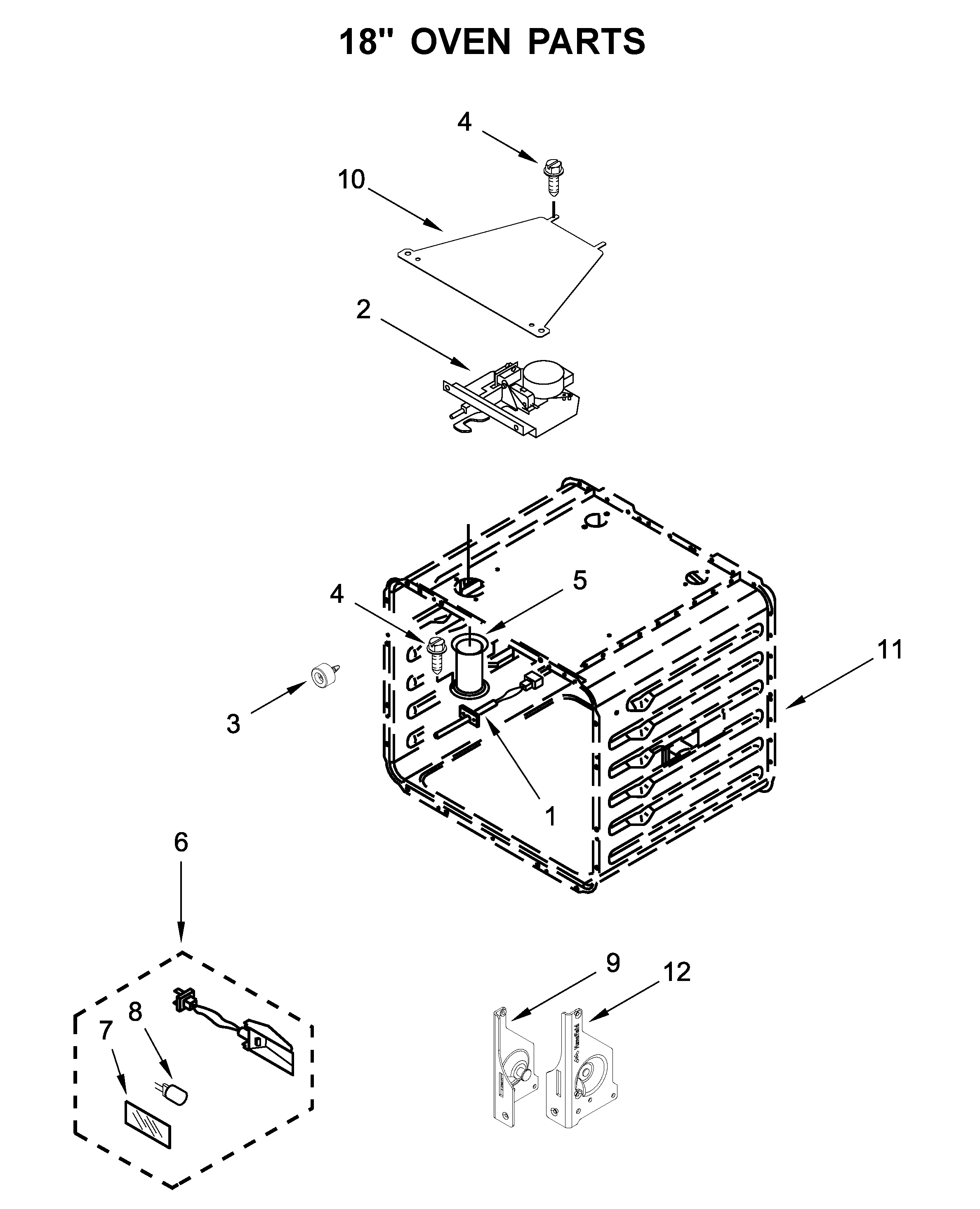 18" OVEN PARTS