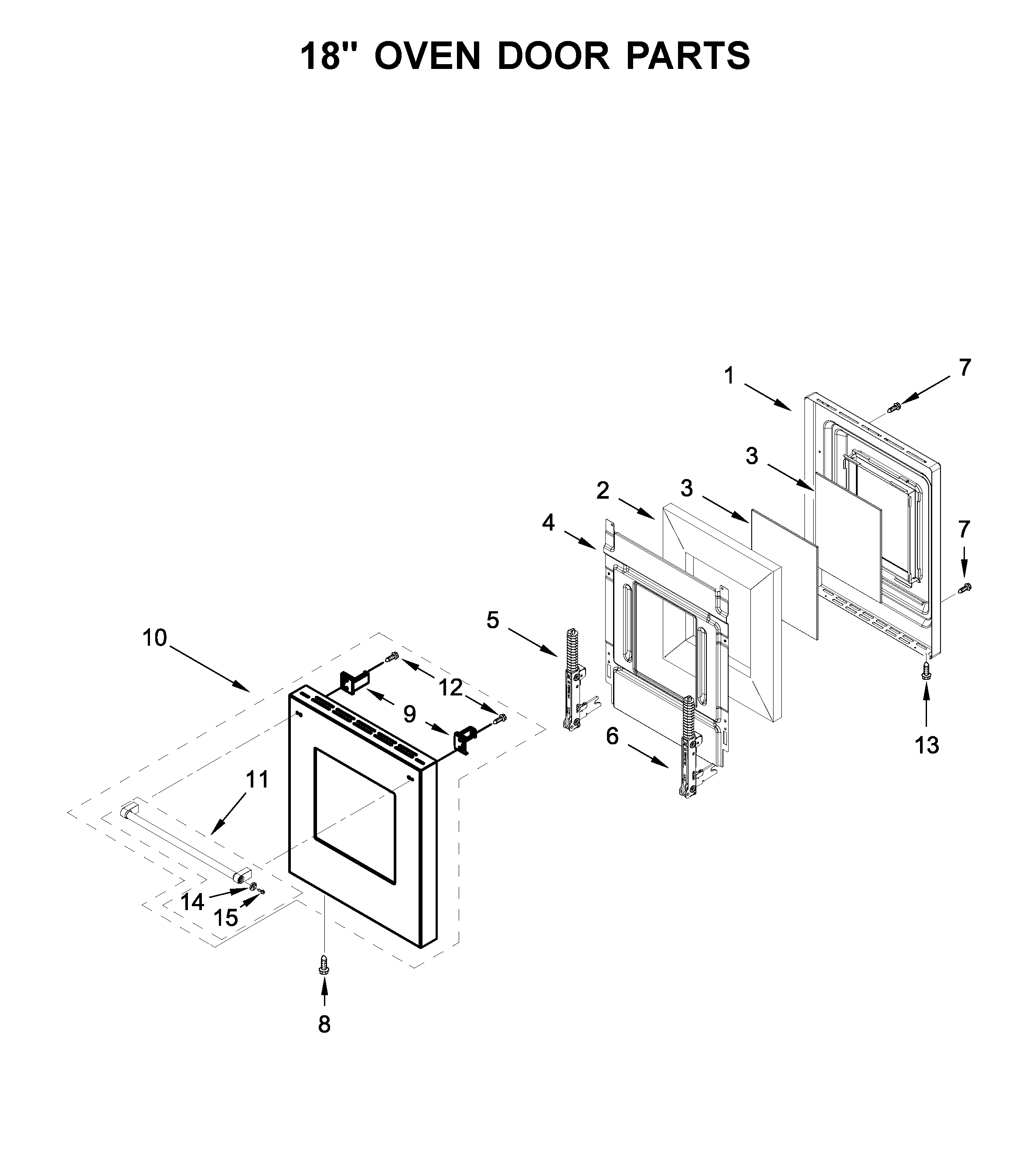 18" oven door parts
