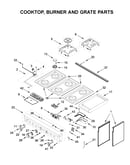 Cooktop, burner and grate parts