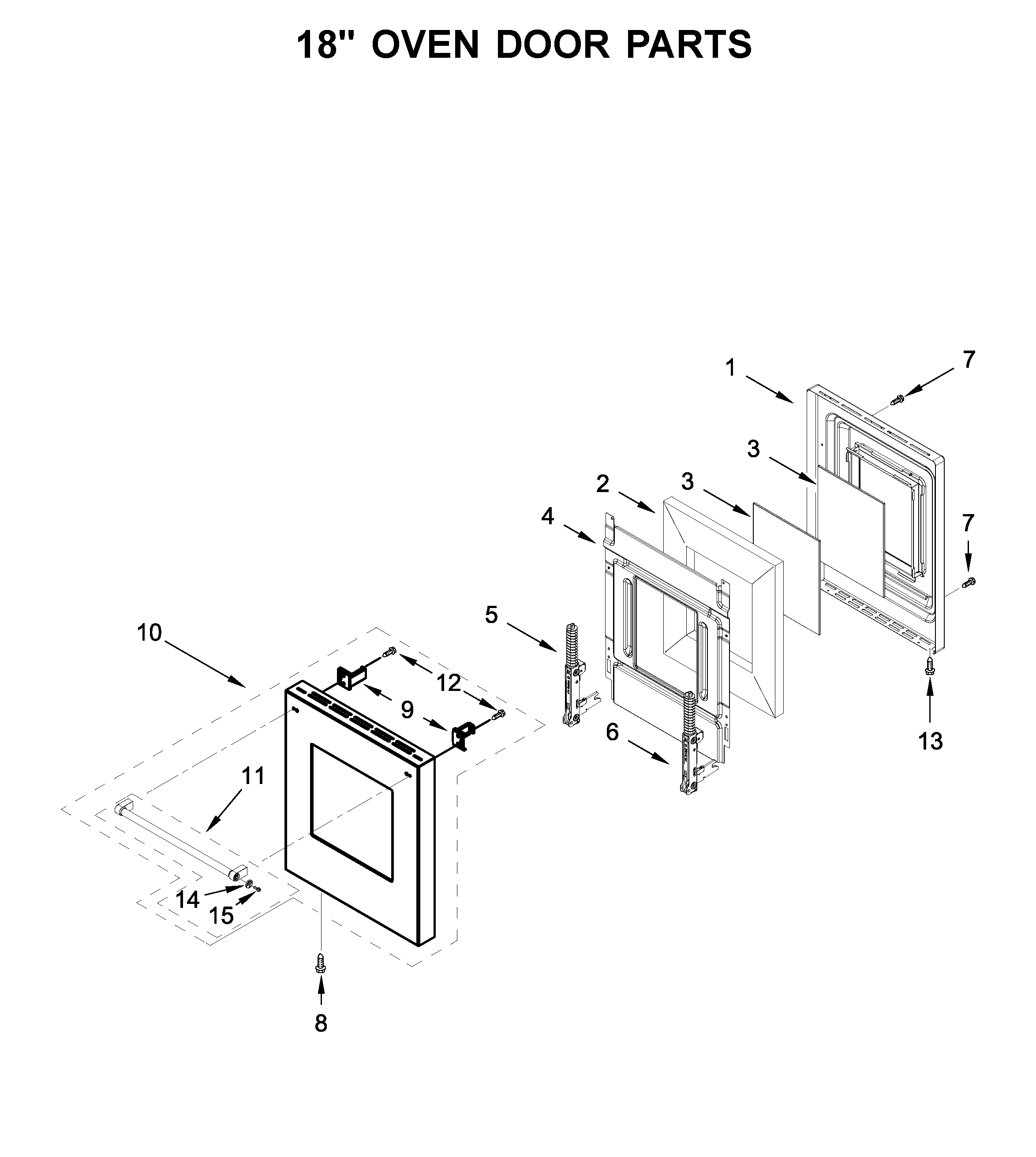 18" OVEN DOOR PARTS