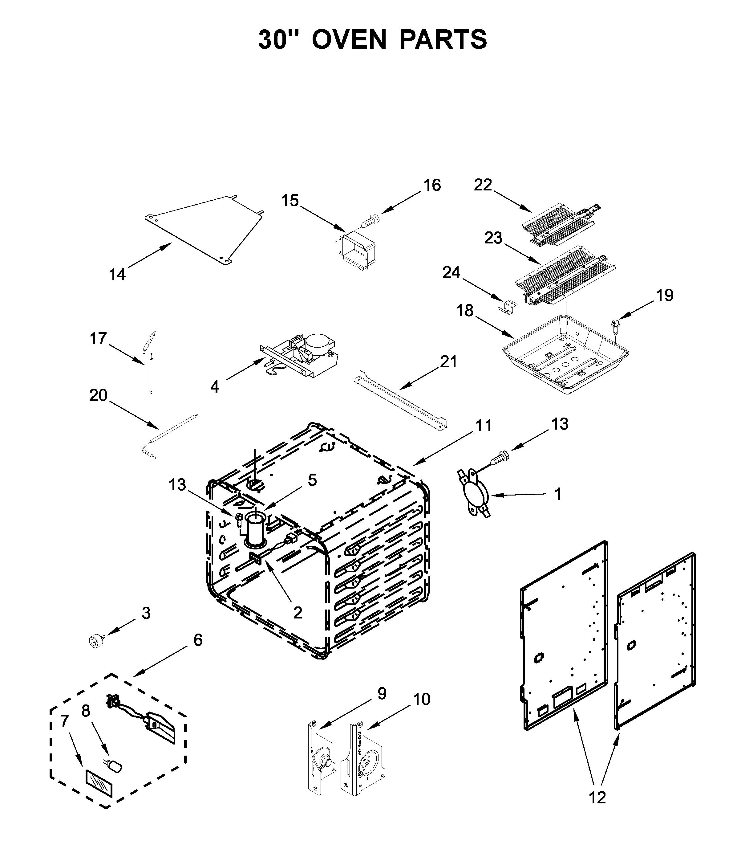 30" OVEN PARTS