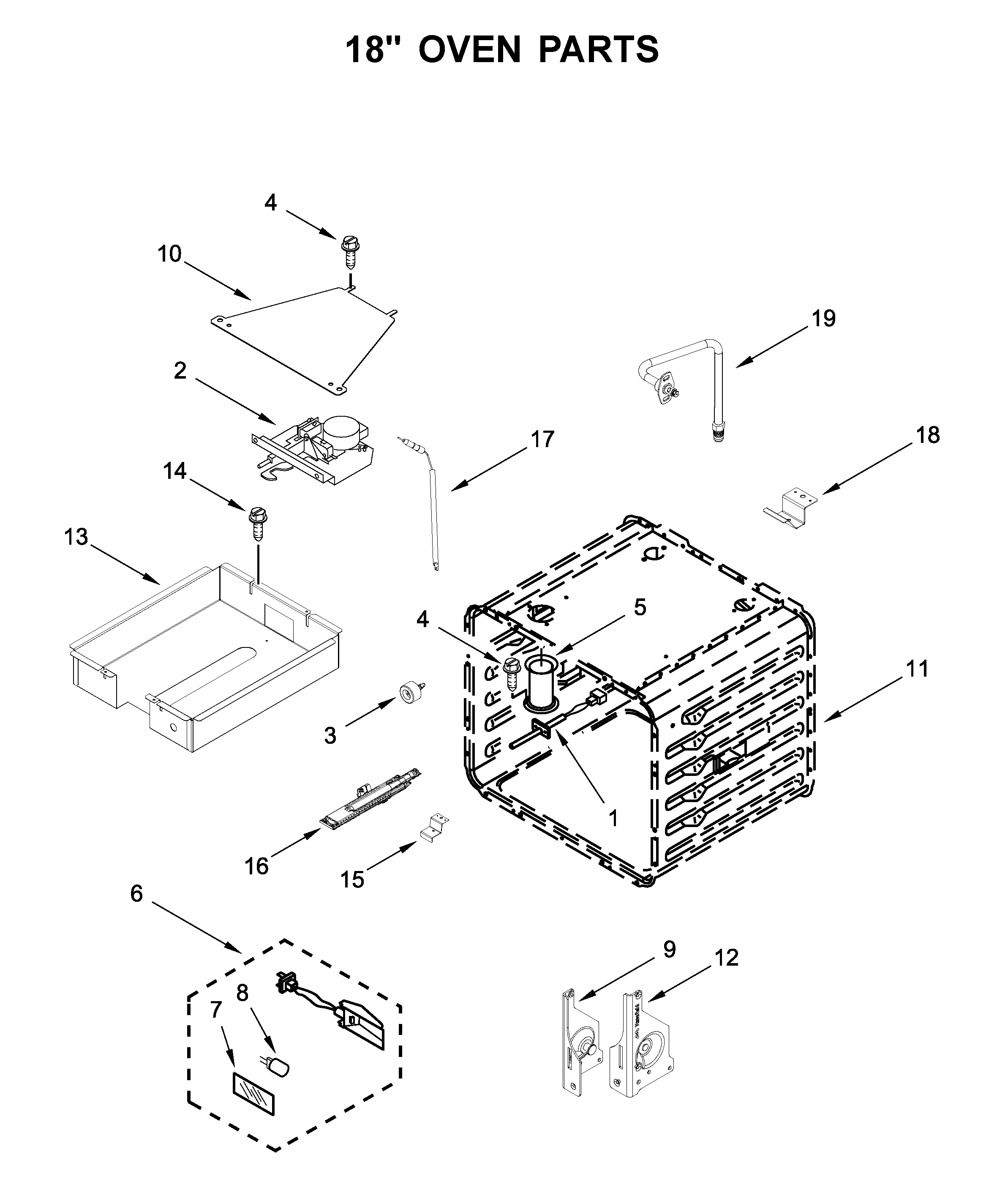 18" OVEN PARTS