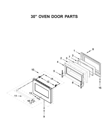 30" oven door parts
