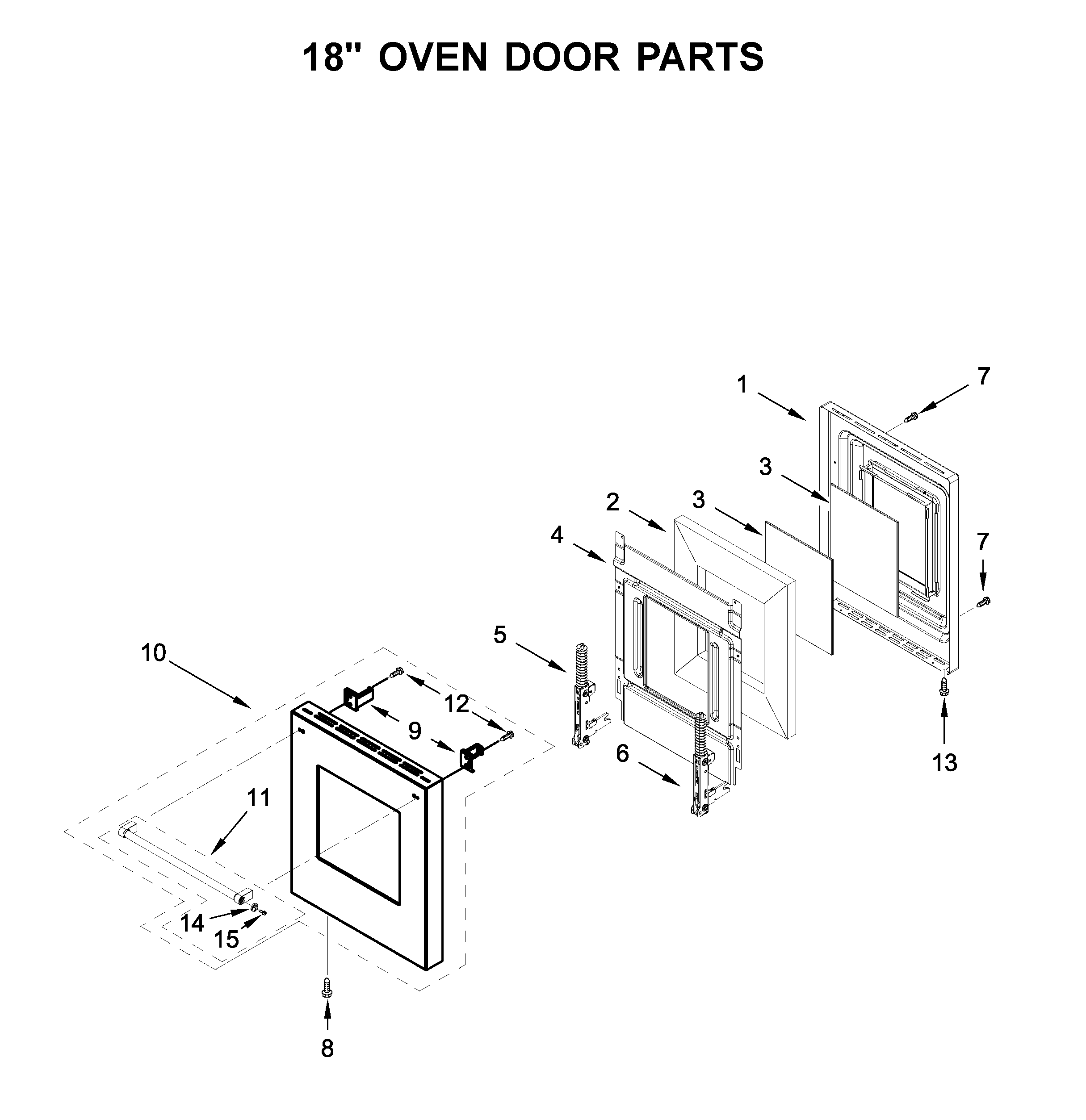 18" OVEN DOOR PARTS