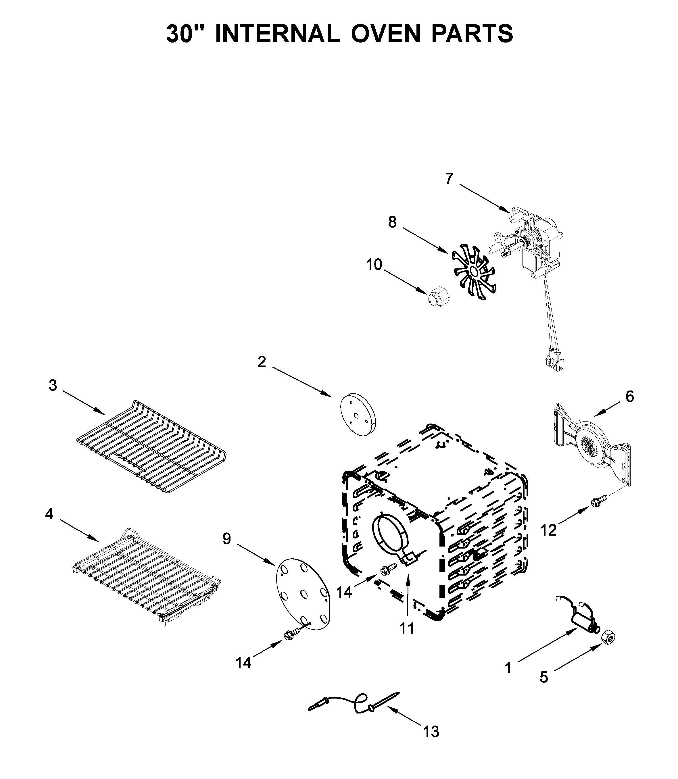 30" INTERNAL OVEN PARTS