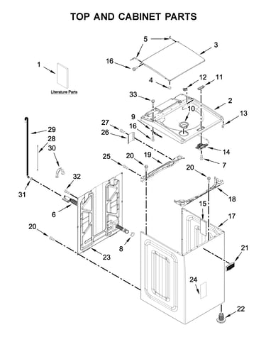 Top and cabinet parts